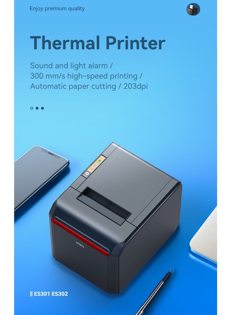 Deli S3021 High Performance USB + Bluetooth Thermal Receipt Printer - Image 2